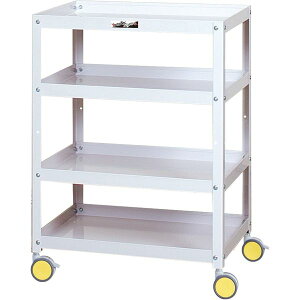 ●u.ヤマキン/山金工業【CWC-4-YE】色彩ワゴン オープンタイプ4段 W600mm×D400mmサイズ レモンイエロー 組立式