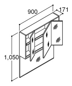 ●INAX/LIXIL 洗面化粧台【MDCX-903TX】ドゥケア・カウンター ミラーキャビネット 3面鏡 照明なし・くもり止めコートなし 間口900 受注約1週〔GE〕