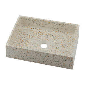 ●カクダイ 【#CR-0056-Y】角型手洗器 テラゾシトラス CONRAZZO(コンラッツォ)〔GB〕