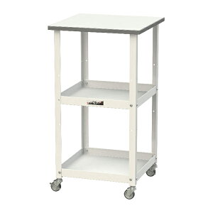 ●u.ヤマキン/山金工業 【HTCM-4545W】天板付き150ワゴン 低圧メラミン天板仕様 棚板2段タイプ W450×D450×H825 組立式