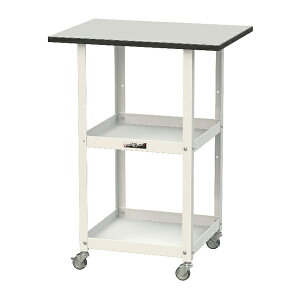 ●u.ヤマキン/山金工業 【HTRCM-6045GYW】天板付き150ワゴン RoHS2指令対応塩ビシート天板 棚板2段タイプ W600×D450×H825 組立式