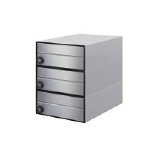 ●u.田島メタルワーク【MX-92-28FF-3-HL (myナンバー錠)】集合住宅用 郵便受箱 前入前出 引上げ扉 3段 ヘアライン 防雨仕様 大型郵便対応タイプ