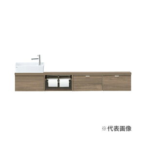 π●INAX/LIXIL キャパシア【YN-AKLEDEKXHCX】ベッセル型 角形手洗器 カウンター奥行160 フロートキャビネットプラン 左仕様 壁給水・壁排水〔HH.F〕