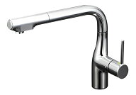 ◆在庫有り！KVK 水栓金具【KM6101EC】流し台用シングルレバー式シャワー付混合栓 L形シャワー引出しタイ…