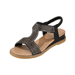 キラキラ サンダル レディース 4cmヒール 履きやすい 可愛い ビーチサンダル レディース 厚底サンダル ストラップサンダル 歩きやすい フラットサンダル ローヒール 厚底靴 ビジュー 痛くな