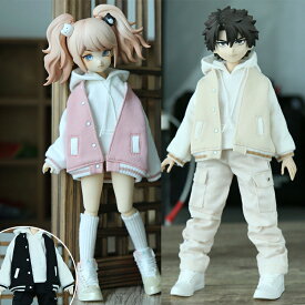 ドール服 人形 衣装 1/6ドール用 服装 アウトフィット 上衣 コート ジャケット スタジャン 野球服 フーディ 長袖 袖なしベスト 22cm ob22/24/26 ぬい服 BJD MJD フード付き 撮影用 コスプレ SNS映え ブラック ホワイト ピンク グレー ベージュ
