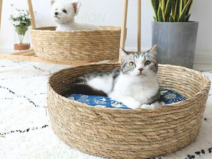 楽天市場】ペットベッド 犬 ネコ 猫 ベッド おしゃれ 春夏用 手編み 