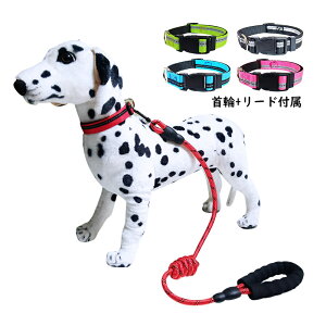 送料無料 首輪 犬の首輪 リード付き 猫犬兼用 おしゃれ 犬用首輪 散歩 丈夫 可愛い 安心 安全 痛くない 反射 ペット用品 全5色 多色選択でき 小型犬 中型犬 プレゼント 猫用品 犬首輪 くびわ