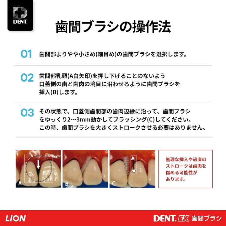 楽天市場】【送料無料】【選べるサイズ】 ライオン 歯間ブラシ デント  
