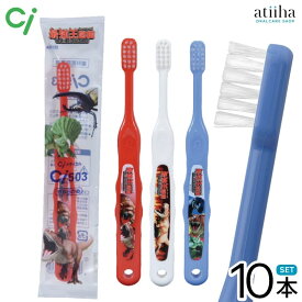 【送料無料】Ci こども用 キッズ歯ブラシ 502 503 最強王図鑑 日本製 歯科専用 乳幼児〜小学校低学年【10本】