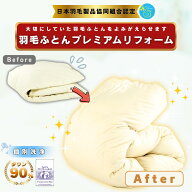 ＜日本羽毛製品協同組合認定＞ 新品級に復活！羽毛布団リフォーム プレミアムダウンウォッシュ 往復送料…