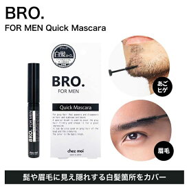 BRO. FOR MEN クイックマスカラ 6g(日本製 MADEINJAPAN 簡単ひと塗り 白髪カバー 白髪隠し もみあげ ヒゲ ひげ 眉毛 生え際 部分染め 髭 髪 口髭 あごひげ 分け目 白髪かくし 白髪隠し 部分白髪染め 生え際隠し 部分染め用 mascara)