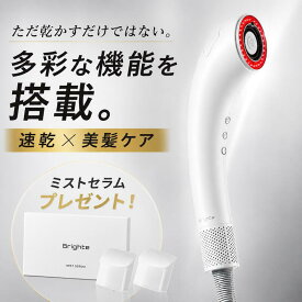 ブライト シャワードライヤー BRT-SD173WH ミストセラム付き ホワイト ( 正規品 Brighte ドライヤー ミストドライヤー 髪質改善 大風量 速乾ドライヤー 最新 美容家電 ナノミスト 美髪 )