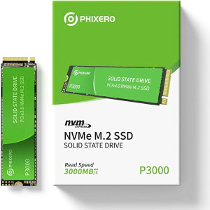 PHIXERO P3000 256GB NVME SSD�APCIe Gen3x4�AM.2 2280 NVMe�A�ő� 3000MB/�b�̓ǂݎ�葬�x�A�m�[�g�p�\�R���A�f�X�N�g�b�v�A�R���s���[�^�[�p�� 3D NAND �t���b�V�����ړ����\���b�h �X�e�[�g �h���C�u