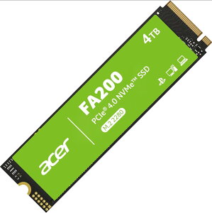 Acer M.2 SSD 4TB FA200 NVMe1.4 2280 PCIe Gen4×4 ������ ����SSD PS5/PS5 Pro����m�F�ς� ���ϋv
