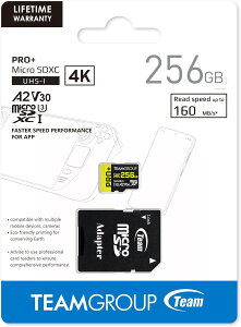 TEAMGROUP microSD�J�[�h 256GB PRO+ UHS-I U3 V30 A2 SD�A�_�v�^�[�t
