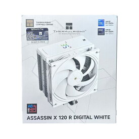 Thermalright Assassin X 120 R Digital ARGB White CPU エアクーラー、2000RPM 速度、4 ヒートパイプ、12cm 静音 PWM ファン CPU クーラー、デジタル スクリーン トップ カバー、AM4/AM5、Intel LGA1700/1851/1150/1151/1200、PC 冷却用