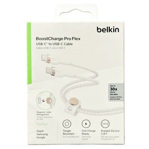 �y�󂠂�zBelkin BoostCharge Pro Flex USB-C to USB-C �ґg�V���R���P�[�u�� 1m �z���C�g CAB011bt1MWH PD�Ή� 60W �}���[�d ���ϋv iPhone15 iPad Galaxy Android�Ή�