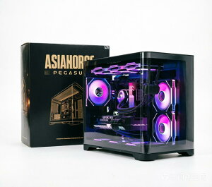 AsiaHorse Micro-ATX PC�P�[�X 180°�t���r���[�����K���X �f���A���`�����o�[ �~�h���^���[�A360mm���W�G�[�^�[�Ή��^�ő�9��t�@���T�|�[�g�AUSB 3.0�|�[�g���ځARTX 50�V���[�Y�^ITX�Ή��A���G�A�t��