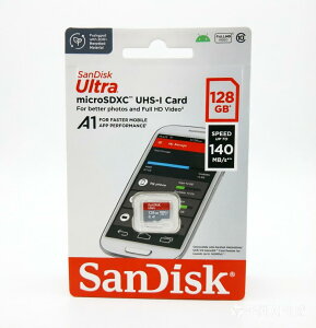SanDisk (�T���f�B�X�N) 128GB Ultra microSDXC UHS-I �������[�J�[�h - �ő�140MB/�b C10 U1 �t��HD A1 Micro SD �J�[�h - SDSQUAB-128G-GN6MN X0017MJPID