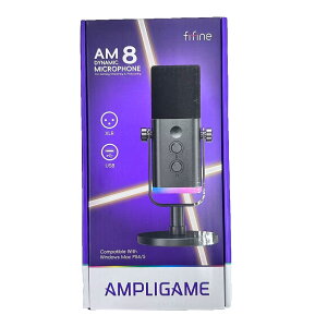 FIFINE XLR/USB�ڑ� �_�C�i�~�b�N�}�C�N �Q�[�~���O �z�M�p �P��w���� �m�C�Y�ጸ �v���O���v���C PC �p�\�R�� PS4 PS5�Ή� RGB���C�g �� AmpliGame AM8