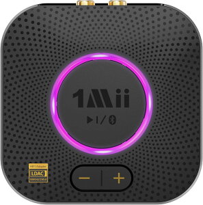 1Mii LDAC Bluetooth 5.2 ���V�[�o�[ �I�[�f�B�I �u���[�g�D�[�X ��M�@ aptX HD aptX LL ��x�� AAC RCA / 3.5mm AUX �Ή� �����ڑ� ���ʒ����t�� 2�䓯���ڑ��\ �������C�����X��M�����i���O�F30m �����F15