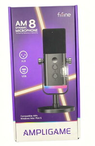 FIFINE XLR/USB�ڑ� �_�C�i�~�b�N�}�C�N �Q�[�~���O �z�M�p �P��w���� �m�C�Y�ጸ �v���O���v���C PC �p�\�R�� PS4 PS5�Ή� RGB���C�g �� AmpliGame AM8