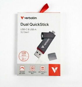Verbatim �o�[�x�C�^�� �O�t�� SSD 128GB USB3.2 Gen1 USB-C/A���Ή� �ő�510MB/s �|�[�^�u�� �X�e�B�b�N�^�C�v Dual QuickStick 32040-J 4991348089832