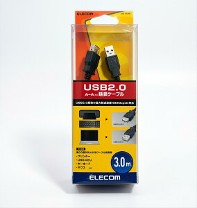 �G���R�� USB�����P�[�u�� USB2.0 A-A���X�^�C�v 3m �u���b�N U2C-E30BK 4953103219366