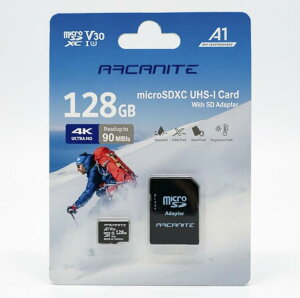 �A���J�i�C�g(ARCANITE) 128GB microSDXC�J�[�h UHS-I U3, A1, V30, 4K, C10, SD�A�_�v�^�[�t - AKV30A1128 4589879392318