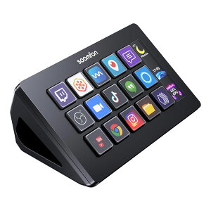 Stream Controller - SOOMFON Stream Studio Control Deck 15�L�[�z�� �X�g���[���f�b�N ���C�u�R���e���c�쐬�p�̃R���g���[���[ �z�M�Ҍ����f�o�C�X OBS/Twitch?/YouTube�A�g Mac/PC�Ή� ��