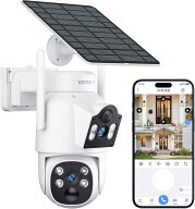 防犯カメラ 屋外 ソーラー 自動追尾 二つ監視画面 VORGUT 監視カメラ 屋外 ソーラー PIR 動体検知 声光威…