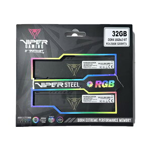Patriot Memory �p�g���I�b�g������ Viper Steel RGB DDR4 3200MHz PC4-25600 32GB (16GBx2��) �f���A���L�b�g �f�X�N�g�b�v�p������ PVSR432G320C8K