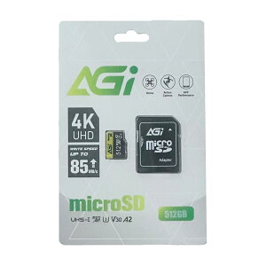 AGI 512GB MicroSD�J�[�h TF138 4K�Ή� Switch ���[�J�[����m�F�� �ǂݍ��ݑ��x�ő�98MB/s A2 U3 V30 C10 �A�_�v�^�[�t��