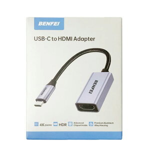 BENFEI USB C - HDMI �ϊ��A�_�v�^ 4K [Thunderbolt 3 / 4] �݊��^�C�vC �ϊ� [4K@60Hz �f���o��] iPhone 15 Pro/Max, MacBook Pro/Air 2023, iPad, iMac, S23, XPS 17 �ȂǂɑΉ�