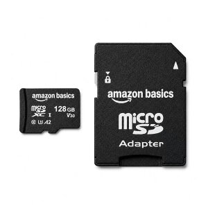 microSDXC �������[�J�[�h 128GB �t���T�C�Y�A�_�v�^�[�t�� A2 U3 �ǂݍ��ݑ��x�ő�100MB/�b �u���b�N