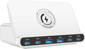 USB �[�d�� ���v160W PD�^�C�vc �[�d��yPD65W&QC3.0�Ή�/ 7�䓯���o��/�X�^���h�@�\�z6�|�[�g USB-C*4&USB-A*2 ac�A�_�v�^�[ PSE�F�� MacBook/iPhone/Galaxy/Android�m�[�gPC/�X�}�[�g�t�H��/�^�u���b�g�Ȃǂ��̑�