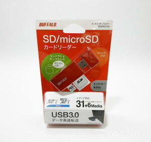 �o�b�t�@���[ BUFFALO USB3.0 microSD/SD�J�[�h��p�J�[�h���[�_�[ ���b�h BSCR27U3RD 4950190357957