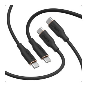 Anker PowerLine III Flow USB-C & USB-C P[u 1.8m 2{Zbg 100W}[dΉ _炩VRfލ̗p ܂ɂϋvUSB-CP[u ubN X0018OHMW1 B0DH287C7M