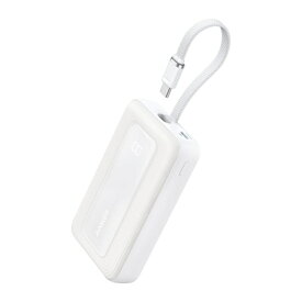 Anker Zolo Power Bank 10000mAh 30W ケーブル一体型 モバイルバッテリー ディスプレイ搭載 USB-C PD PowerIQ PSE適合 iPhone16/15 Android iPad対応 ホワイト