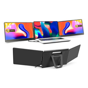 KOGODA �g���v�����j�^�[ 14�C���` ���o�C���f���A�����j�^�[ 3��� FHD1080P IPS�p�l�� Type-C �P�[�u��1�{�ڑ� USB2.0�Ή� 11.6�`15.6�C���`PC�Ή� 180°��] �܂肽���ݎ� Win Mac Android Linux�Ή� X70A X0017DZEZ