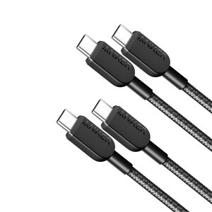 �_�労�ӍՌ���! �ő�2000�~OFF�N�[�|���L�^�y2�{�Z�b�g�zAnker 310 ���ϋv�i�C���� USB-C & USB-C �P�[�u�� 0.9m �u���b�N USB PD�Ή� 60W �}���[�d iPhone 16 15 MacBook Pro iPad Pro iPad Air Galaxy Pixel �e��Ή� �A