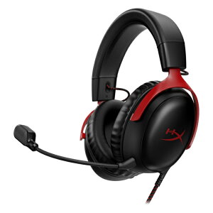 HyperX Cloud III �Q�[�~���O�w�b�h�Z�b�g DTS Headphone:X ��ԃI�[�f�B�I 53mm�h���C�o�[ �L�� �u���b�N-���b�h PC PS5 PS4 Xbox Switch�Ή� 727A9AA