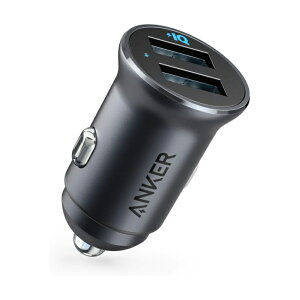 Anker PowerDrive Speed 2 �J�[�`���[�W���[ 24W 2�|�[�g PowerIQ�Ή� USB �}���[�d iPhone iPad Android �e��Ή� �����^ ���^���b�N�f�U�C�� �ԍڏ[�d��