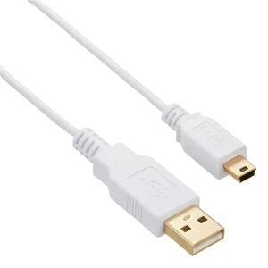 �o�b�t�@���[ BSUAMNSM210WH USB2.0�P�[�u�� A to miniB �X�����^�C�v �ɍ� ���a2.5mm ���񂵗ǍD 1m �z���C�g 4950190184218