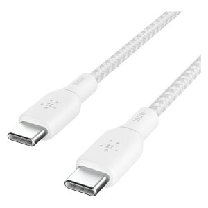 Belkin CAB014bt2MWH USB-C to USB-C �ґg�P�[�u�� 100W�Ή� �}���[�d PD�Ή� �����ϋv 2m �z���C�g 745883842094 B0B3GMVZY5