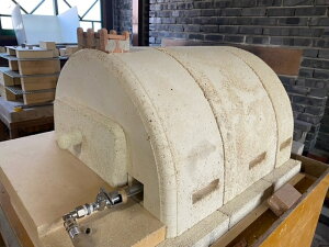 かまぼこ型ピザ窯(小)3分割 フタ付 (送料別途要見積り)