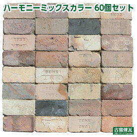 ＼楽天ランキング入賞／ アンティークレンガ「ハーモニーミックスカラー 60個送料込みセット」 （ゆうパック10箱分の送料込み・北海道は3,000円アップ）