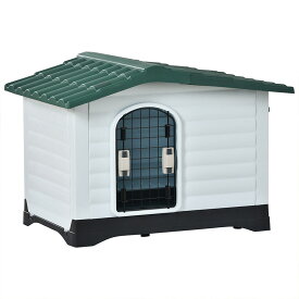 【大人気再入荷】【Lサイズ 】犬小屋 屋外 中型犬 ドア付き ペットハウス ペットケージ プラスチック製 日よけ 窓あり 組立簡単 犬 室内犬 室外 ペットゲージ オシャレ ボブハウス ペットハウス ペットサークル L 日本語取扱説明書付き