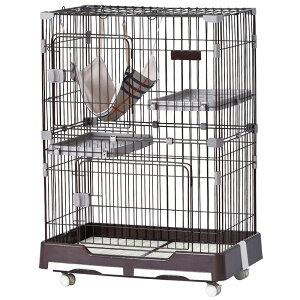 猫 ケージ 2段 ハンモック付 引き出し式トレイ キャスター付き キャットケージ 猫 猫ゲージ おしゃれ キャットハウス ネコ ハウス 多段 留守番 保護 脱走防止 おしゃれ 大型 多頭飼い 多頭 ス